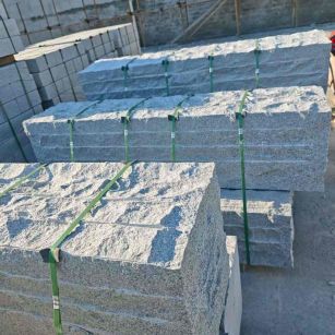 平顶山芝麻白自然面整石 坐凳